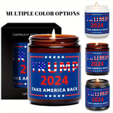 Donald Trump 2024 flag 1Pc Scented Candle 5.3Oz Soybean Wax Take America Great Again Gifts Idea for Supporter Employee Friend Coworker Father Mother Woman Men on US Elections Birthday Thanksgiving Christmas MAGA Gag Fun POP D