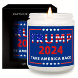 Donald Trump 2024 flag 1Pc Scented Candle 5.3Oz Soybean Wax Take America Great Again Gifts Idea for Supporter Employee Friend Coworker Father Mother Woman Men on US Elections Birthday Thanksgiving Christmas MAGA Gag Fun POP D