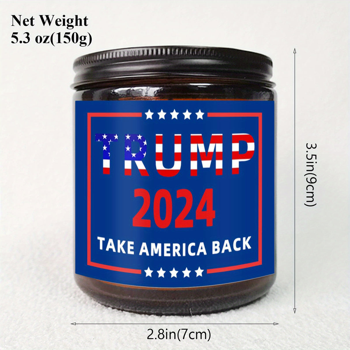 Donald Trump 2024 flag 1Pc Scented Candle 5.3Oz Soybean Wax Take America Great Again Gifts Idea for Supporter Employee Friend Coworker Father Mother Woman Men on US Elections Birthday Thanksgiving Christmas MAGA Gag Fun POP D