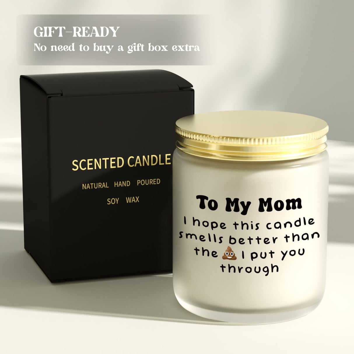 Funny Lavender Scented Soy Candle - "to My Mom" Humorous Message, Ideal Relaxation Gift for Women, Birthday, Christmas, Mother'S Day - Glass Jar with Lid, Novelty Candle|Playful Message Candle|Scented Candle