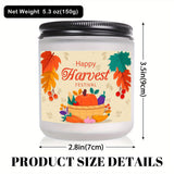 Happy Harvest Festival Scented Candle Fall Themed Autumn Orange Terracotta Burnt Rustic Farmhouse September October Thanksgiving Day Decoration Gift Idea for Home Women Woman Hostess Men Friends Mom Wife Grandma Cute I