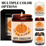 Bougie parfumée Happy Thanksgiving Day, thème d'automne, orange, citrouille, terre cuite, brûlée, rustique, ferme, novembre, remerciez, décoration, idée cadeau pour la maison, femme, hôtesse, homme, amis, sa mère, épouse, grand-mère, article mignon
