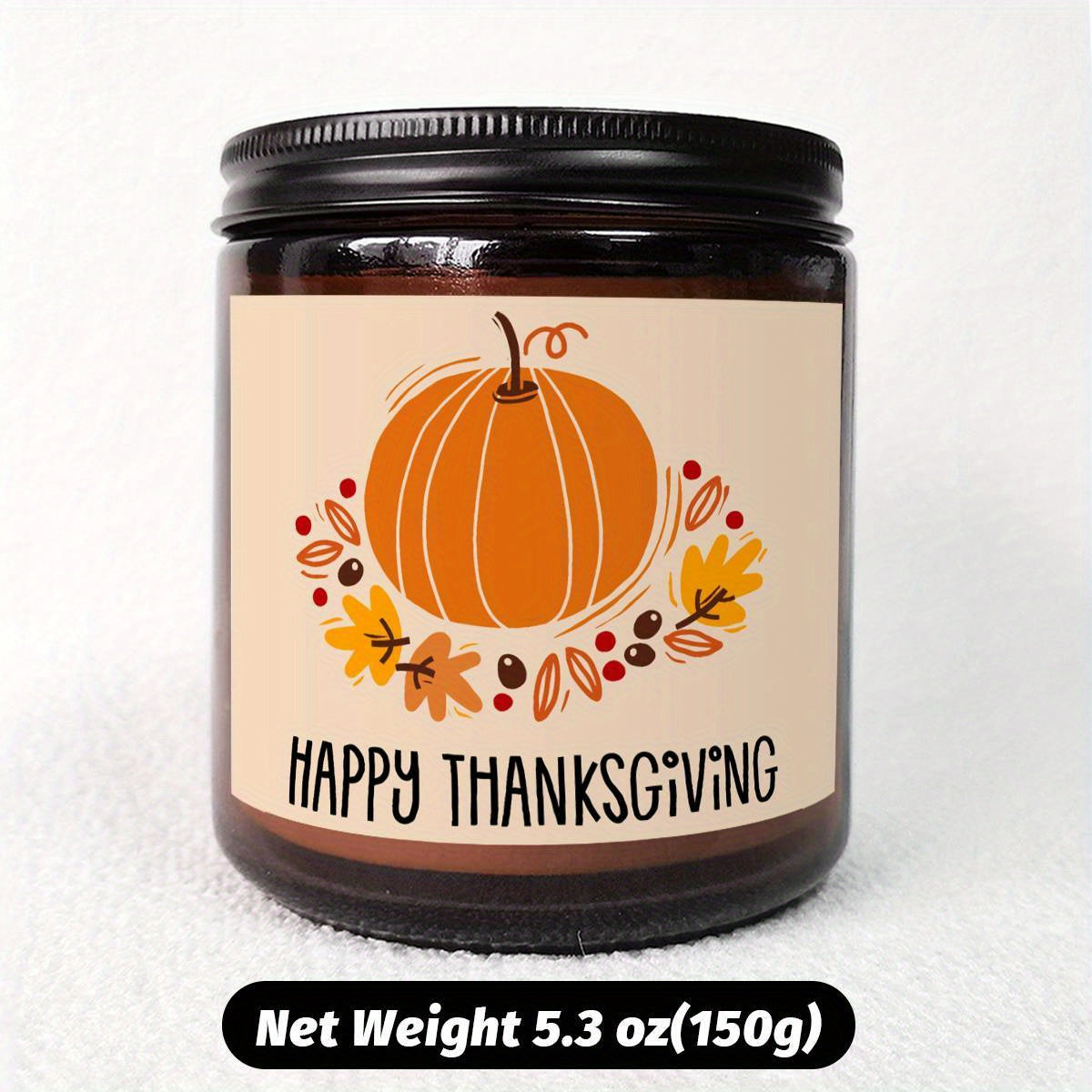 Bougie parfumée Happy Thanksgiving Day, thème d'automne, orange, citrouille, terre cuite, brûlée, rustique, ferme, novembre, remerciez, décoration, idée cadeau pour la maison, femme, hôtesse, homme, amis, sa mère, épouse, grand-mère, article mignon