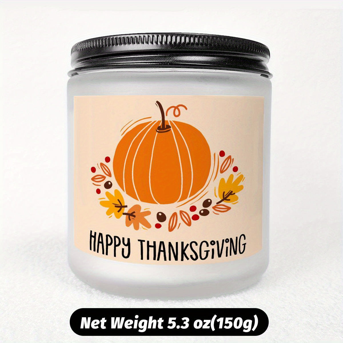 Bougie parfumée Happy Thanksgiving Day, thème d'automne, orange, citrouille, terre cuite, brûlée, rustique, ferme, novembre, remerciez, décoration, idée cadeau pour la maison, femme, hôtesse, homme, amis, sa mère, épouse, grand-mère, article mignon