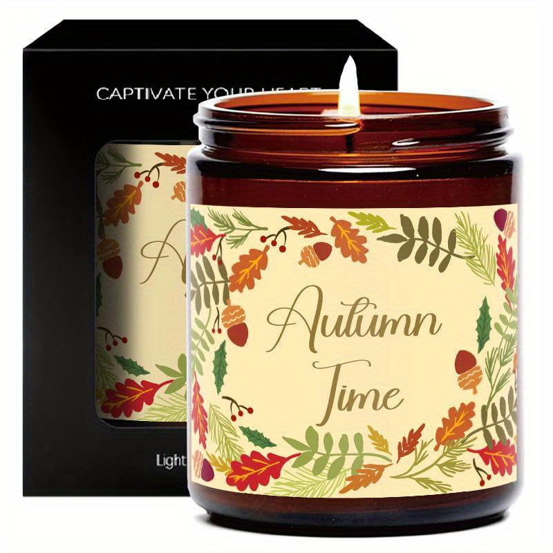 Bougie parfumée d'automne Thème d'automne Orange Terre cuite brûlée Ferme rustique Septembre Octobre Récolte Thanksgiving Jour Décoration Idée cadeau pour la maison Femmes Femme Hôtesse Hommes Amis Sa sœur Maman Épouse Grand-mère Mignon
