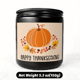 Happy Thanksgiving Day Scented Candle Fall Themed Autumn Orange Pumpkin Terracotta Burnt Rustic Farmhouse November Give Thanks Decoration Gift Idea for Home Women Woman Hostess Men Friends Her Mom Wife Grandma Cute Item