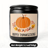 Happy Thanksgiving Day Scented Candle Fall Themed Autumn Orange Pumpkin Terracotta Burnt Rustic Farmhouse November Give Thanks Decoration Gift Idea for Home Women Woman Hostess Men Friends Her Mom Wife Grandma Cute Item
