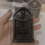 Bougie parfumée en forme de pierre tombale, crâne effrayant – Décoration d'Halloween, mèche simple, cire de soja, forme irrégulière, récipient anti-basculement
