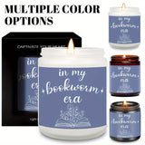 Bookworm Era Aromatherapy Candle - Smoke-Free Glass Scented Candle with Essential Oils for Readers, Plant-Based, Electricity-Free Ambiance