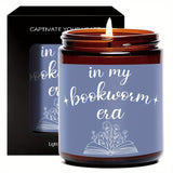 Bookworm Era Aromatherapy Candle - Smoke-Free Glass Scented Candle with Essential Oils for Readers, Plant-Based, Electricity-Free Ambiance
