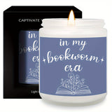 Bookworm Era Aromatherapy Candle - Smoke-Free Glass Scented Candle with Essential Oils for Readers, Plant-Based, Electricity-Free Ambiance