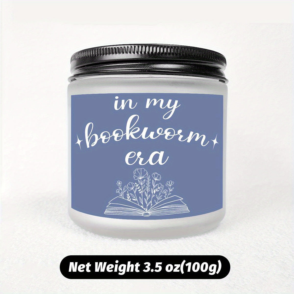 Bookworm Era Aromatherapy Candle - Smoke-Free Glass Scented Candle with Essential Oils for Readers, Plant-Based, Electricity-Free Ambiance