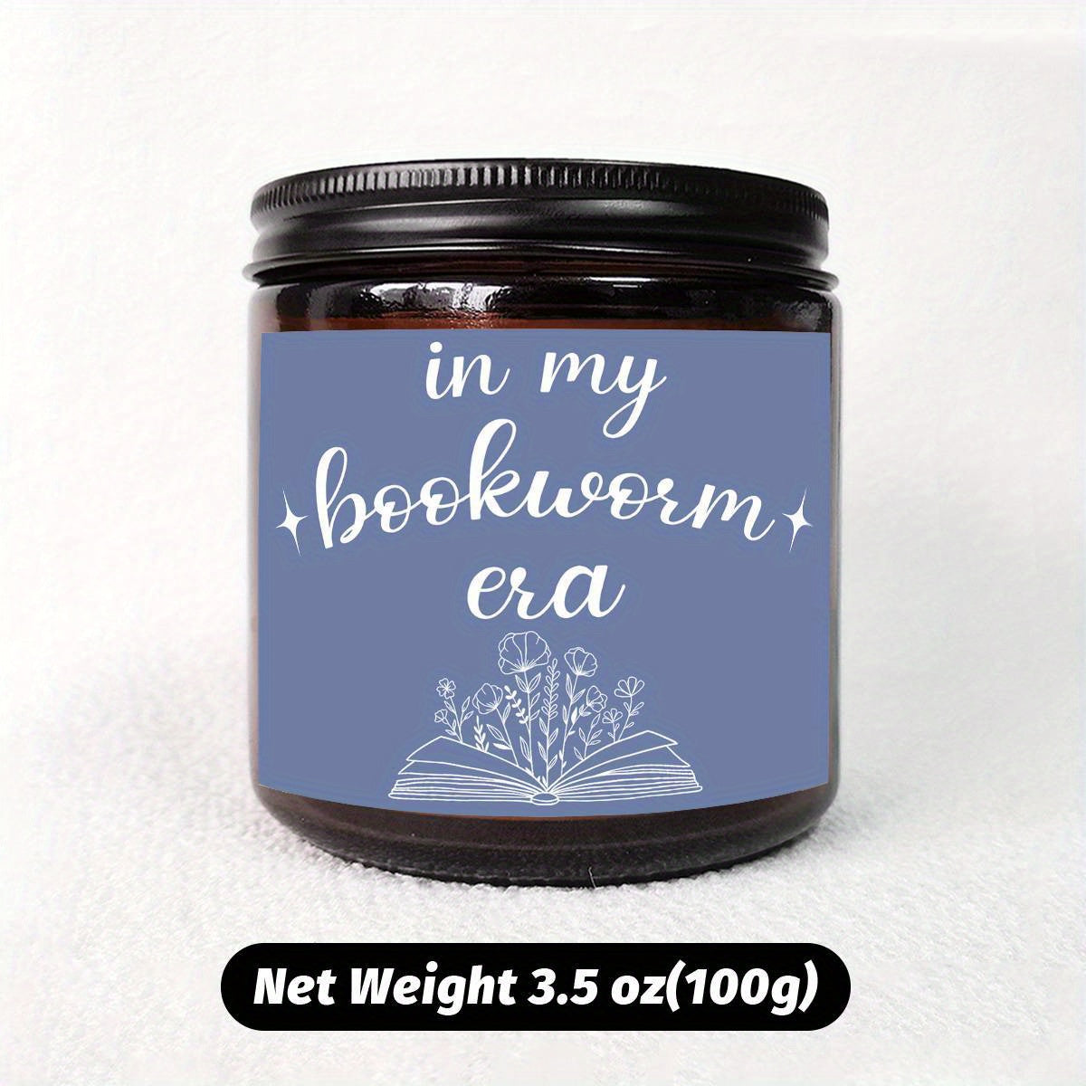 Bookworm Era Aromatherapy Candle - Smoke-Free Glass Scented Candle with Essential Oils for Readers, Plant-Based, Electricity-Free Ambiance