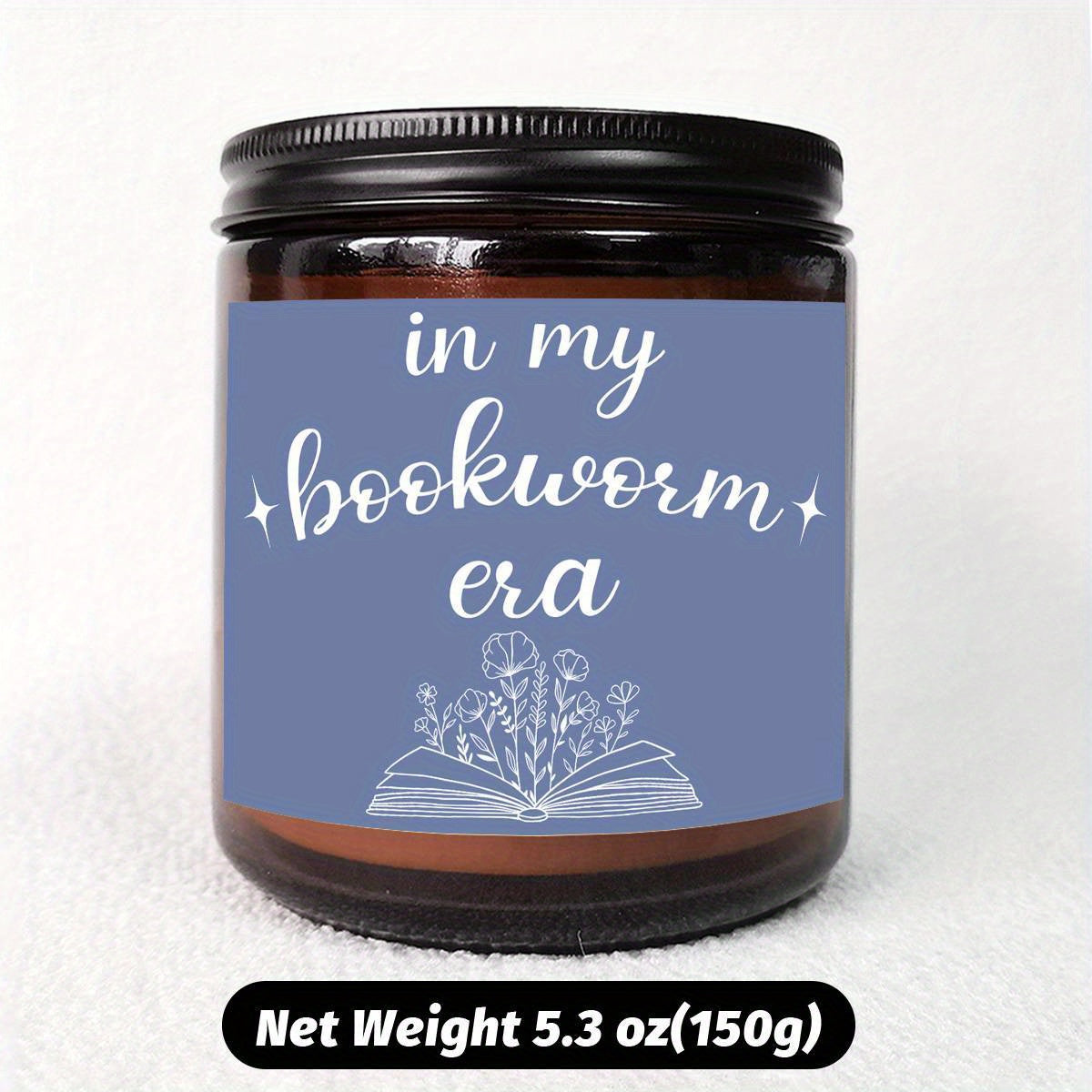 Bookworm Era Aromatherapy Candle - Smoke-Free Glass Scented Candle with Essential Oils for Readers, Plant-Based, Electricity-Free Ambiance