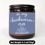 Bookworm Era Aromatherapy Candle - Smoke-Free Glass Scented Candle with Essential Oils for Readers, Plant-Based, Electricity-Free Ambiance