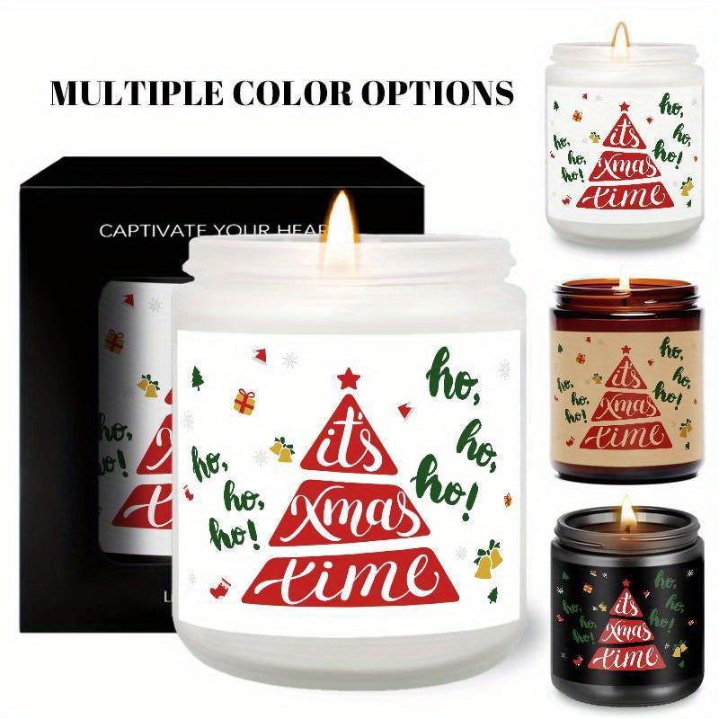 1pc Lavender Scented Candle It's Xmas Time Christmas Birthday Gift For Women Her Mom Grandma Sister Teacher Coworkers Wife Girlfriend Nurse Aesthetic Decoration