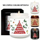 1pc Lavender Scented Candle It's Xmas Time Christmas Birthday Gift For Women Her Mom Grandma Sister Teacher Coworkers Wife Girlfriend Nurse Aesthetic Decoration