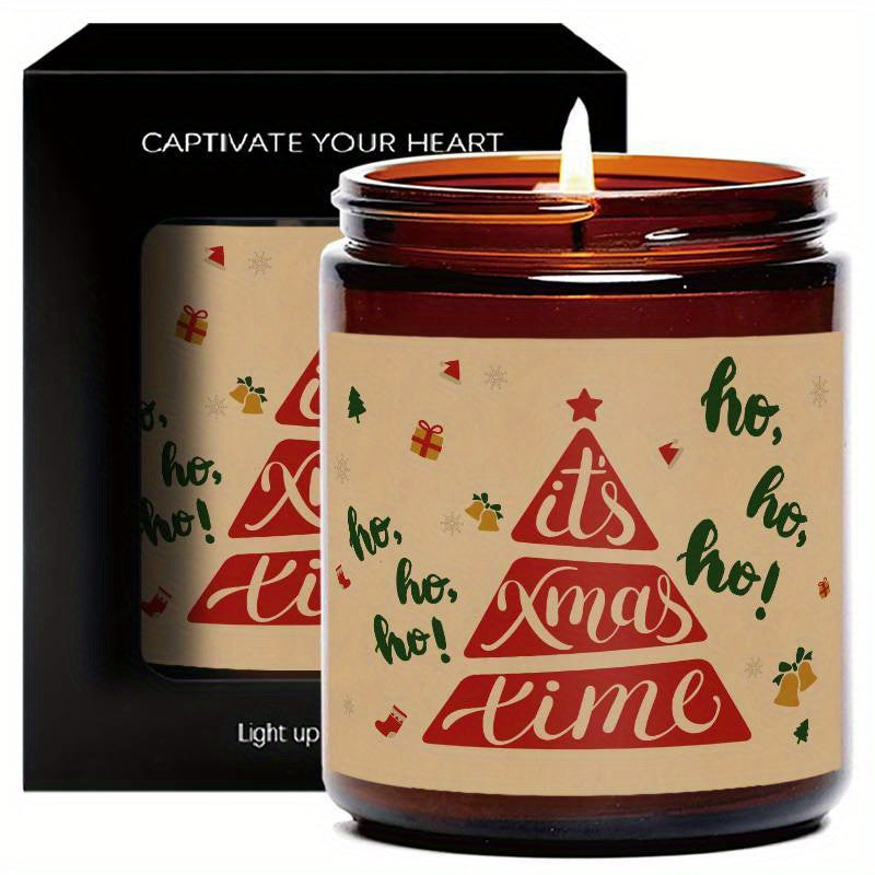 1pc Lavender Scented Candle It's Xmas Time Christmas Birthday Gift For Women Her Mom Grandma Sister Teacher Coworkers Wife Girlfriend Nurse Aesthetic Decoration