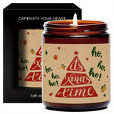 1pc Lavender Scented Candle It's Xmas Time Christmas Birthday Gift For Women Her Mom Grandma Sister Teacher Coworkers Wife Girlfriend Nurse Aesthetic Decoration