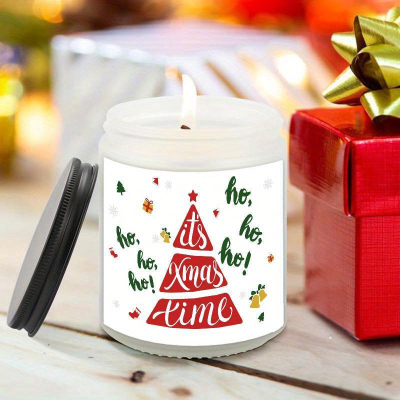 1pc Lavender Scented Candle It's Xmas Time Christmas Birthday Gift For Women Her Mom Grandma Sister Teacher Coworkers Wife Girlfriend Nurse Aesthetic Decoration