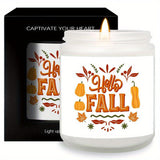 [Fast Arrival] 1pc Hello Fall Lavender Scented Candle - Aromatherapy Candle for Relaxation and Mood Boosting - Perfect Gift for Boys, Girls, Men, Women, Mom, Dad, Husband, Wife, Friends, Coworker, Neighbor on Thanksgiving, Ha