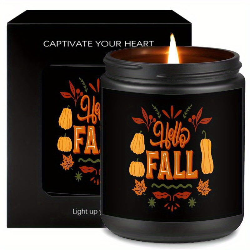 [Fast Arrival] 1pc Hello Fall Lavender Scented Candle - Aromatherapy Candle for Relaxation and Mood Boosting - Perfect Gift for Boys, Girls, Men, Women, Mom, Dad, Husband, Wife, Friends, Coworker, Neighbor on Thanksgiving, Ha