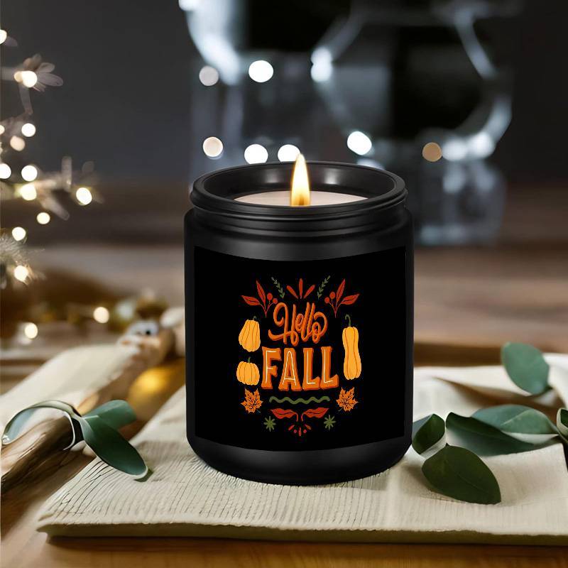 [Fast Arrival] 1pc Hello Fall Lavender Scented Candle - Aromatherapy Candle for Relaxation and Mood Boosting - Perfect Gift for Boys, Girls, Men, Women, Mom, Dad, Husband, Wife, Friends, Coworker, Neighbor on Thanksgiving, Ha