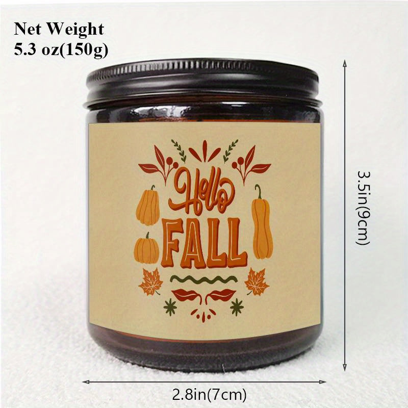 [Fast Arrival] 1pc Hello Fall Lavender Scented Candle - Aromatherapy Candle for Relaxation and Mood Boosting - Perfect Gift for Boys, Girls, Men, Women, Mom, Dad, Husband, Wife, Friends, Coworker, Neighbor on Thanksgiving, Ha