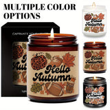 Bonjour l'automne Bougie parfumée Thème automne Citrouille Orange Terre cuite Brûlée Rustique Ferme Septembre Octobre Récolte Thanksgiving Jour Décoration Cadeau pour la maison Femmes Hôtesse Hommes Amis Sa mère Femme Grand-mère Articles mignons Ess