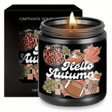 Bonjour l'automne Bougie parfumée Thème automne Citrouille Orange Terre cuite Brûlée Rustique Ferme Septembre Octobre Récolte Thanksgiving Jour Décoration Cadeau pour la maison Femmes Hôtesse Hommes Amis Sa mère Femme Grand-mère Articles mignons Ess