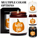 Bonjour l'automne Bougie parfumée Thème automne Citrouille Orange Terre cuite Brûlée Rustique Ferme Septembre Octobre Récolte Thanksgiving Jour Décoration Cadeau pour la maison Femmes Hôtesse Hommes Amis Sa mère Femme Grand-mère Articles mignons Ess