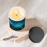 1pc Glass Scented Candle, Lavender Fragrance, Merry Christmas Theme, Essential Oils, Smoke-Free, Ideal for Holiday Centerpieces & Home Decoration, Gift for Family & Friends
