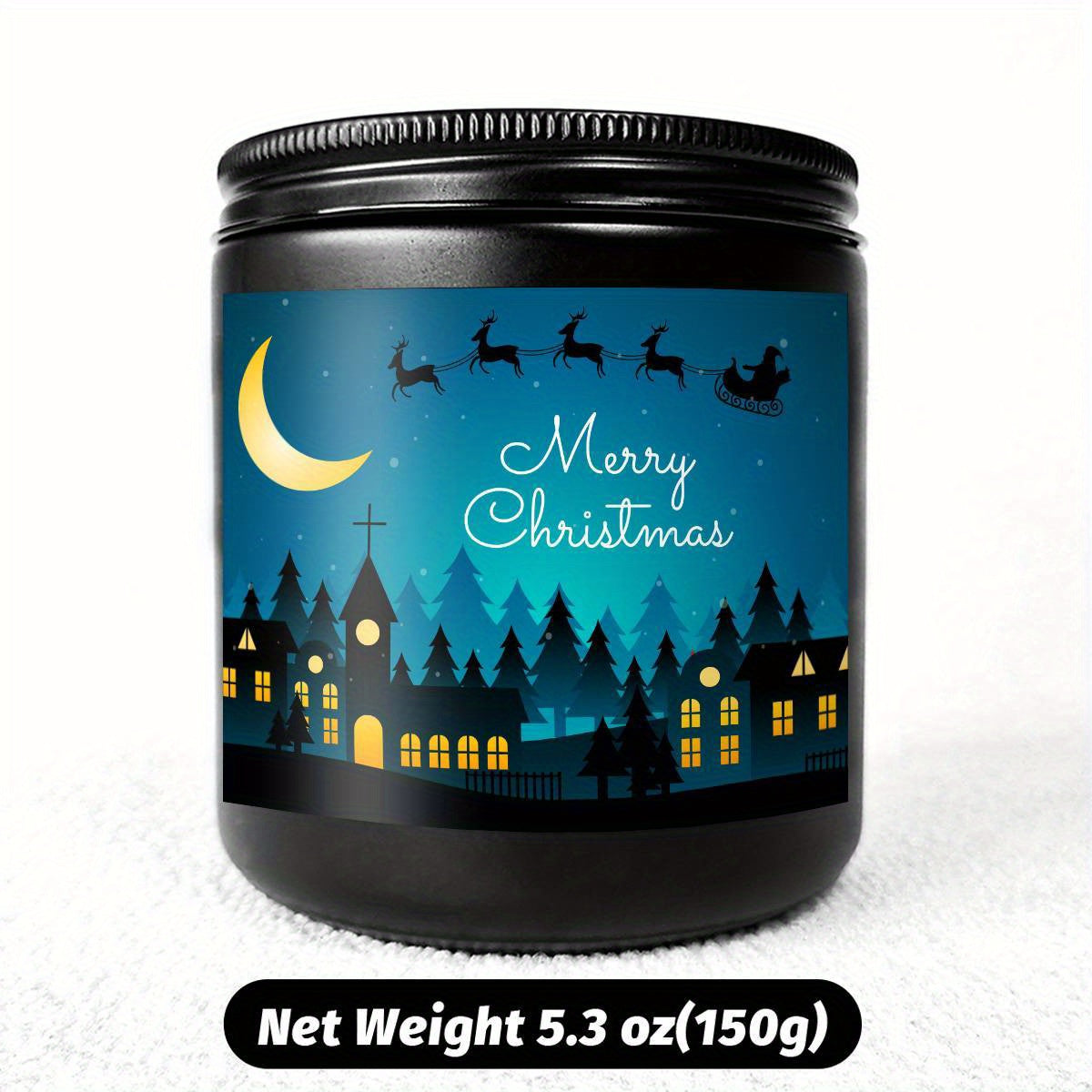 1pc Glass Scented Candle, Lavender Fragrance, Merry Christmas Theme, Essential Oils, Smoke-Free, Ideal for Holiday Centerpieces & Home Decoration, Gift for Family & Friends