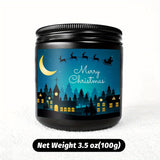 1pc Glass Scented Candle, Lavender Fragrance, Merry Christmas Theme, Essential Oils, Smoke-Free, Ideal for Holiday Centerpieces & Home Decoration, Gift for Family & Friends