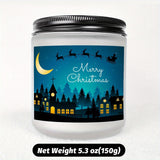 1pc Glass Scented Candle, Lavender Fragrance, Merry Christmas Theme, Essential Oils, Smoke-Free, Ideal for Holiday Centerpieces & Home Decoration, Gift for Family & Friends