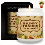 Thanksgiving Centerpiece Candle - Glass Jar Lavender Aromatherapy Scented Candle for Home Decor, Meditation, and Gifts - 1Pc, No Electricity Needed