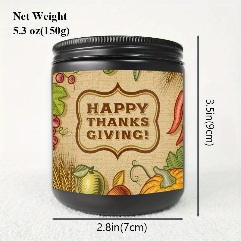 Thanksgiving Centerpiece Candle - Glass Jar Lavender Aromatherapy Scented Candle for Home Decor, Meditation, and Gifts - 1Pc, No Electricity Needed