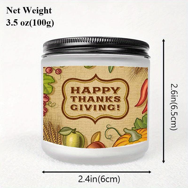 Thanksgiving Centerpiece Candle - Glass Jar Lavender Aromatherapy Scented Candle for Home Decor, Meditation, and Gifts - 1Pc, No Electricity Needed