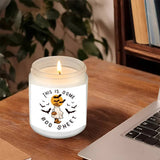 Bougie parfumée à la lavande – Parfaite pour la décoration et les cadeaux d'Halloween, idéale pour l'aromathérapie et la méditation, pot en verre, aucune alimentation nécessaire