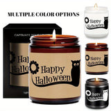 1Pc Halloween Scented Candle 5. 3Oz Soybean Wax Spooky Gift Idea For Women Men Mom Dad Grandma Friend Coworker Nurse Teacher Mentor Dentist Worker Pastor Boss Manager Autumn Harvest Festival Thanksgiving Unique Funny Special