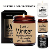 Writer’s Inspiration Lavender Scented Candle Soy Wax Perfect Gift for Writer Author Journalist Creative Mind Ideal for Birthday Christmas Thanksgiving Office Desk Writing Nook Relax Stress Relief Cozy Evening Reading Space
