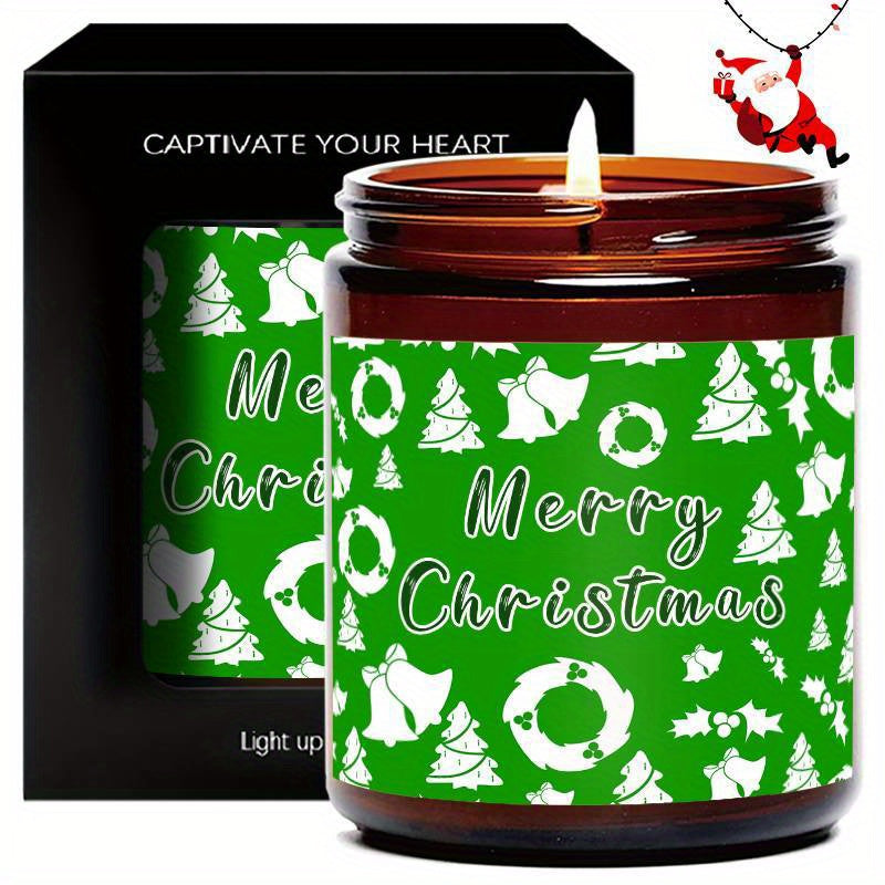 Merry Christmas Lavender Scented Candle Gift for Men Women Him Her Male Female Boyfriend Grilfriend Best Friend BBF Sister Bestie Brother Classmate Coworker Sister Mom Dad Family on Christmas Xmas Home Decoratin Funny Unique