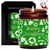 Merry Christmas Lavender Scented Candle Gift for Men Women Him Her Male Female Boyfriend Grilfriend Best Friend BBF Sister Bestie Brother Classmate Coworker Sister Mom Dad Family on Christmas Xmas Home Decoratin Funny Unique