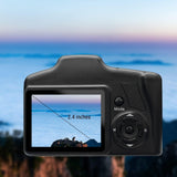 1080P Full HD Digital Camera with 32GB Card, 16x Zoom, 9.88mm Wide-Angle Lens – Compact Travel Essential for Women, Black, Powered by 4 AA Batteries (Not Included), Travel Photography | Sleek Black Camera | Highquality Lens