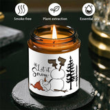 1pc Lavender Scented Candle, "Let it Snow" Festive Design, Smoke-Free, Plant Extraction, Essential Oils, Glass Jar, Perfect for Christmas, Home & Kitchen Decor, Ideal for Coworkers, Friends, Family, White Elephant Gift