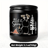 1pc Lavender Scented Candle, "Let it Snow" Festive Design, Smoke-Free, Plant Extraction, Essential Oils, Glass Jar, Perfect for Christmas, Home & Kitchen Decor, Ideal for Coworkers, Friends, Family, White Elephant Gift