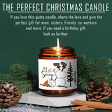 1pc Lavender Scented Candle, "Let it Snow" Festive Design, Smoke-Free, Plant Extraction, Essential Oils, Glass Jar, Perfect for Christmas, Home & Kitchen Decor, Ideal for Coworkers, Friends, Family, White Elephant Gift