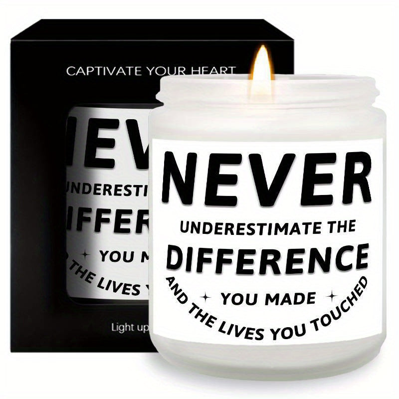 Inspirational Scented Candle 5.3oz - Perfect Gift for Doctors, Nurses & Healthcare Heroes | Ideal for Birthdays, Thanksgiving, Christmas | Soothing & Relaxing Aroma | Glass Jar Included, You Made A Difference, Husband Wife Gi