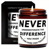 Inspirational Scented Candle 5.3oz - Perfect Gift for Doctors, Nurses & Healthcare Heroes | Ideal for Birthdays, Thanksgiving, Christmas | Soothing & Relaxing Aroma | Glass Jar Included, You Made A Difference, Husband Wife Gi