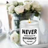 Inspirational Scented Candle 5.3oz - Perfect Gift for Doctors, Nurses & Healthcare Heroes | Ideal for Birthdays, Thanksgiving, Christmas | Soothing & Relaxing Aroma | Glass Jar Included, You Made A Difference, Husband Wife Gi
